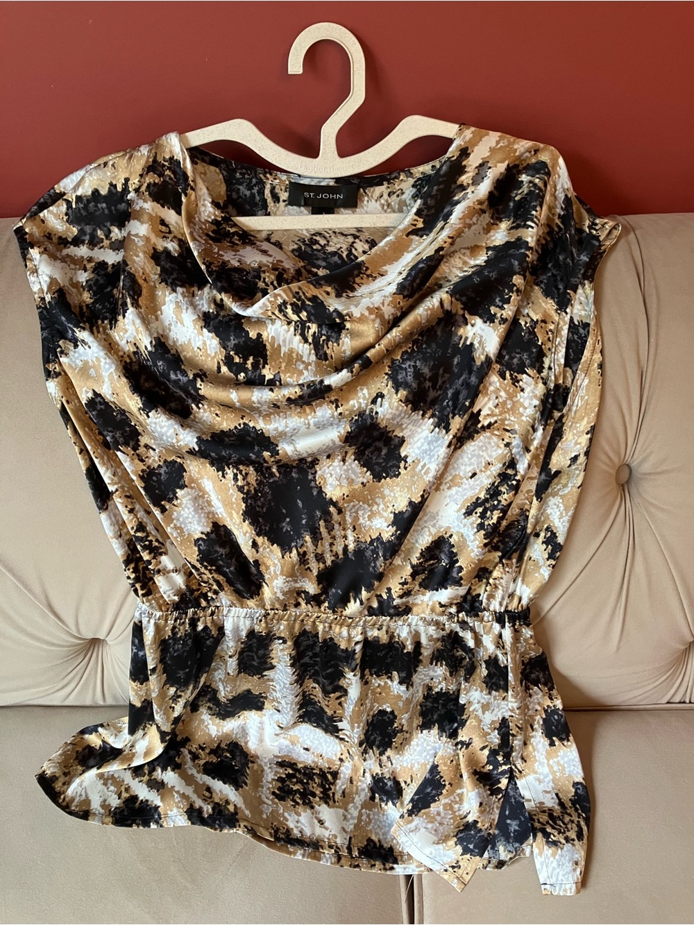 St. John Silk Tunic Cowl Neck